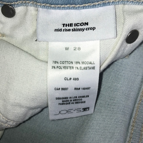 NEW Joe’s The Icon Chewed Hem Mid Rise Skinny Crop - Picture 8 of 10